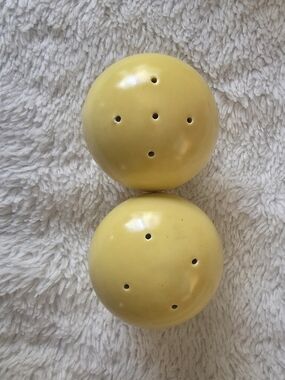 Vintage 1970s Buttercup Yellow Ceramic Salt & Pepper Shakers Set of 2